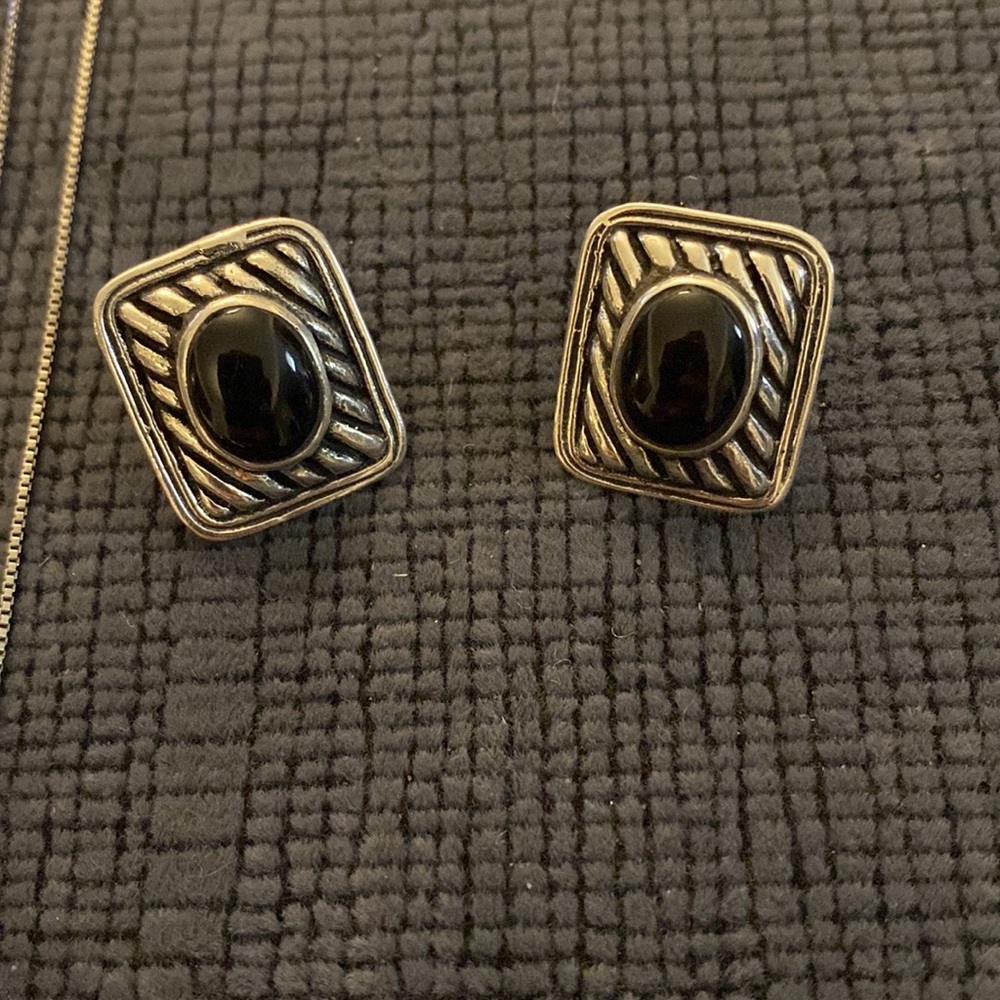 Vintage Sterling Silver and Onyx set - Picture 4 of 8